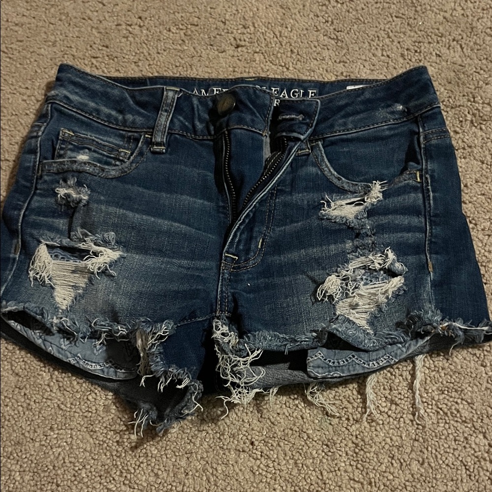 American Eagle Outfitters Distressed Blue Jean Shorts